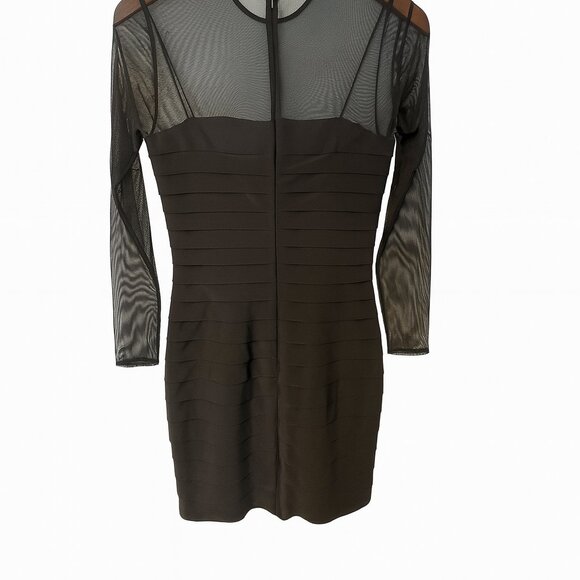 Ralph Lauren Black Mesh Panel Bandage Mini Dress – Size 4 - Picture 3 of 7